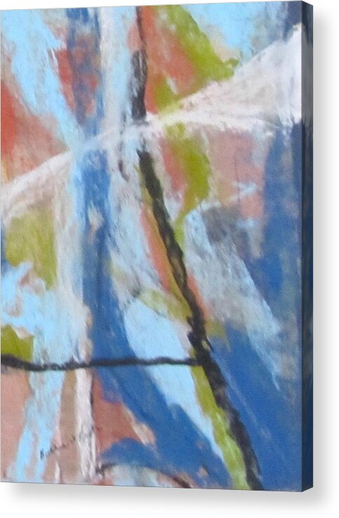 Blue Acrylic Print featuring the pastel Left Hand Abstract Series #1 Right Diptych by Barbara O'Toole