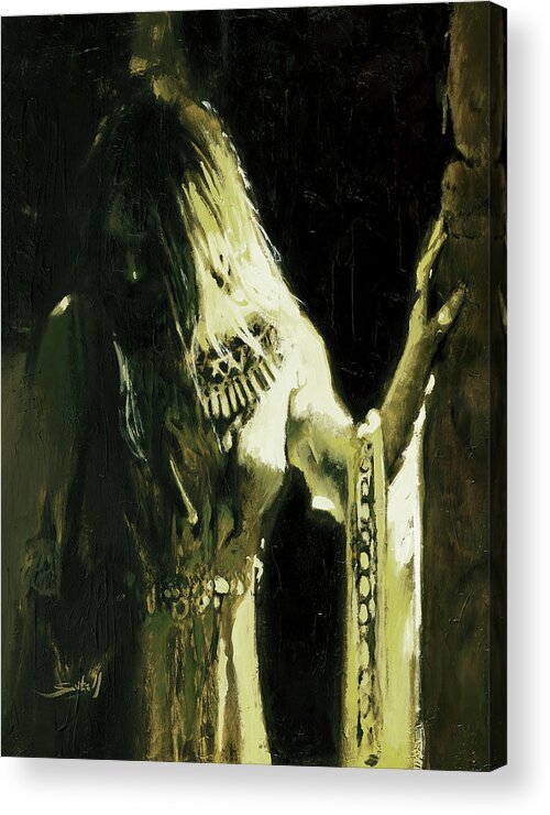 Gothic Acrylic Print featuring the painting Lost Soul by Sv Bell