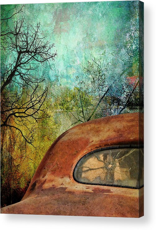 Vintage Car Acrylic Print featuring the digital art Lost with a View by Sandra Selle Rodriguez