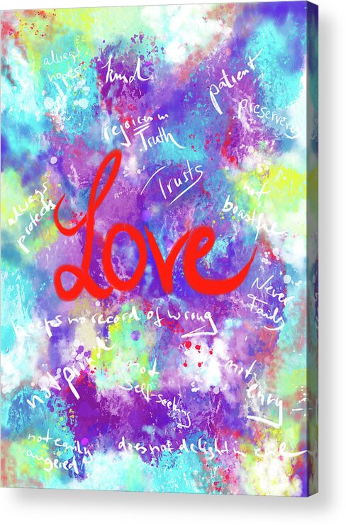 Love Acrylic Print featuring the digital art Love by Art by Gabriele