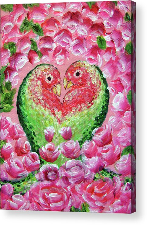 Love Birds Acrylic Print featuring the painting Love Birds by Ashleigh Dyan Bayer
