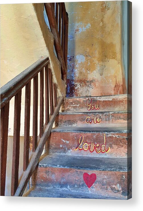 Stairs Acrylic Print featuring the photograph Loved Are You by Andrea Whitaker