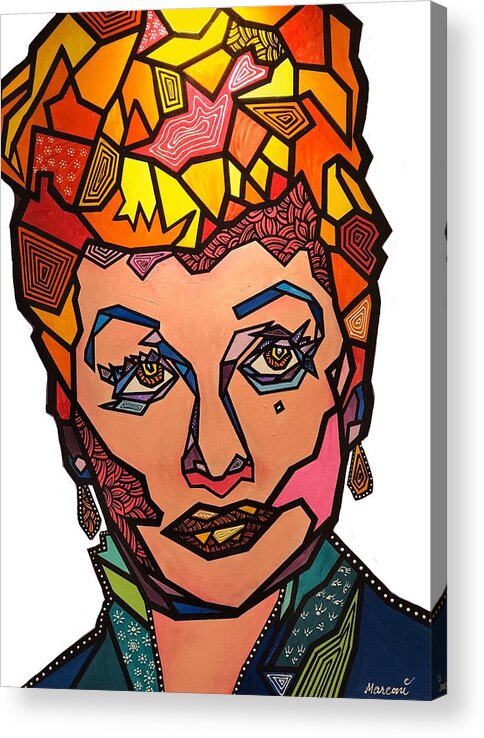 Ilovelucy Acrylic Print featuring the painting Lucy in Our Sky by Marconi Calindas
