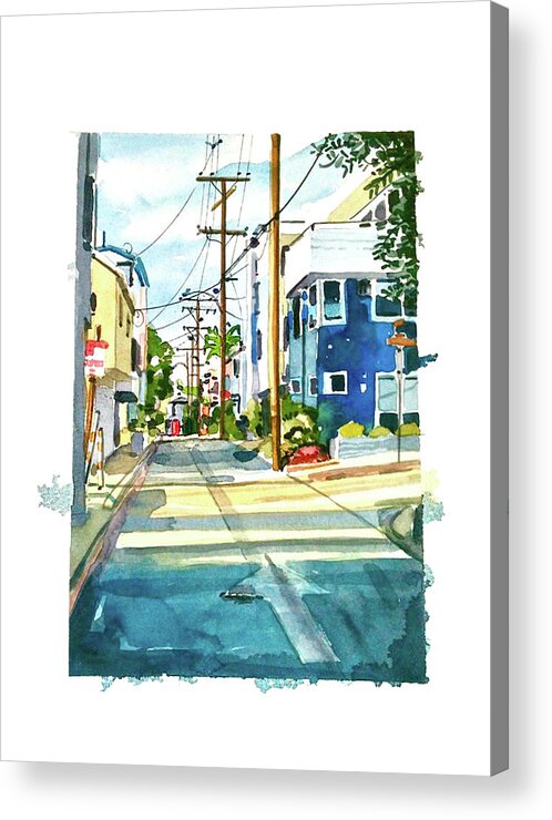 90266 Acrylic Print featuring the painting Manhattan Beach Sunny Day by Luisa Millicent