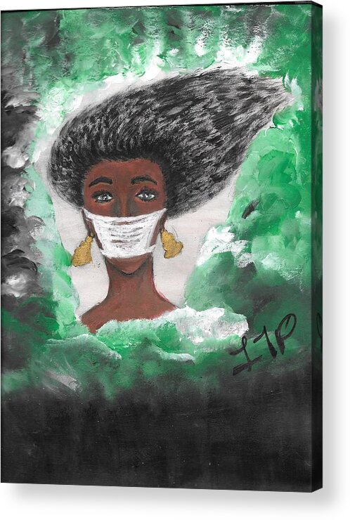 Mask Acrylic Print featuring the painting Masked Goddess by Esoteric Gardens KN