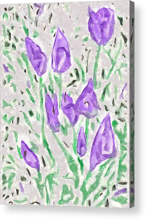 Tulips Acrylic Print featuring the mixed media Minimalist Tulips by Christopher Reed