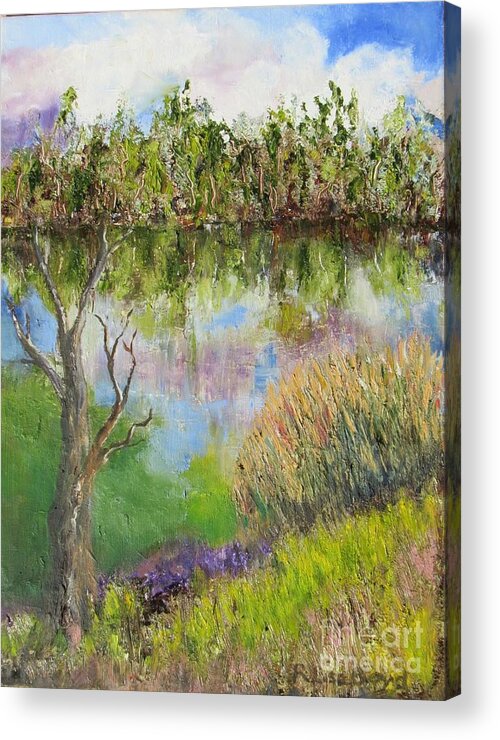 Lake Acrylic Print featuring the painting Moments By The Lake by Lisa Boyd