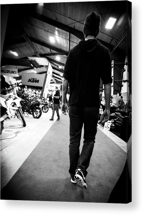 Connor Acrylic Print featuring the photograph Motorcycle show by Jim Whitley