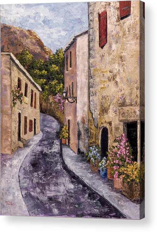 Mountain Acrylic Print featuring the painting Mountain Village Street by Darice Machel McGuire