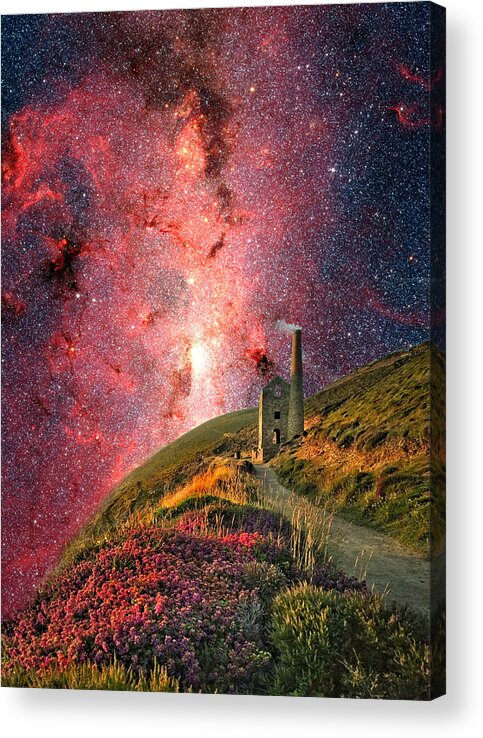 Cornwall Acrylic Print featuring the digital art Mystical Milky Way by Ally White
