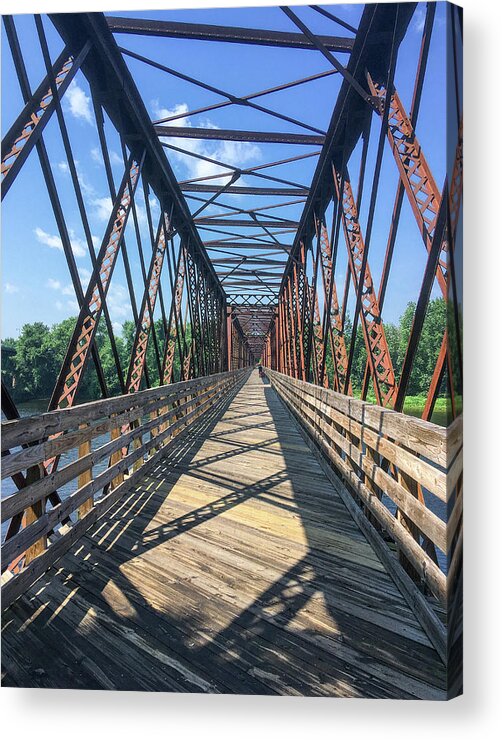 Rail Acrylic Print featuring the photograph Norwottuck Rail Trail Bridge by Steven Nelson
