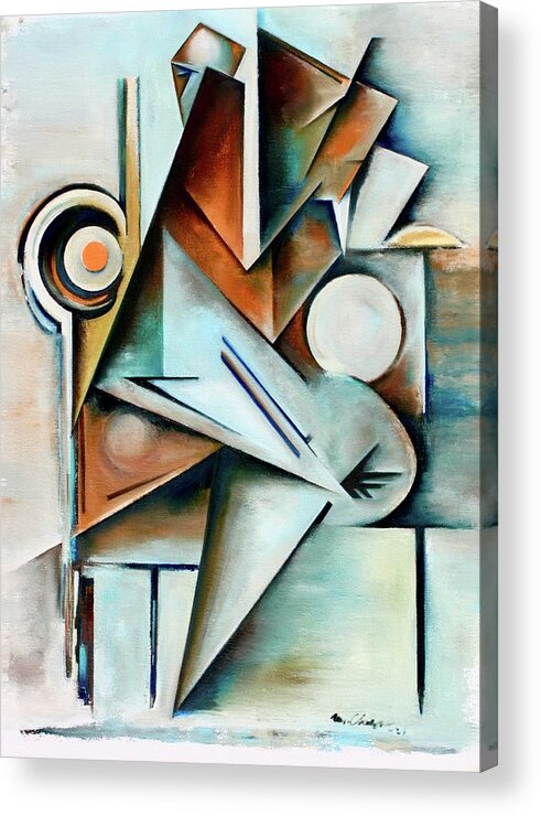 Jazz Acrylic Print featuring the painting Oblique / Quaternate by Martel Chapman
