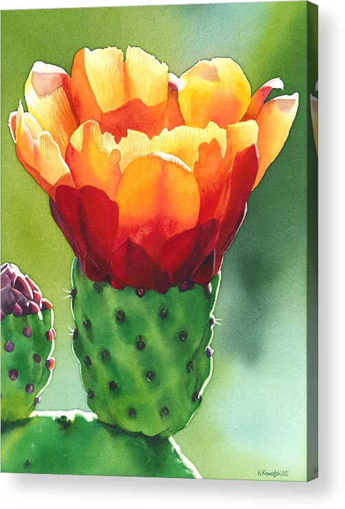 Opuntia Acrylic Print featuring the painting Opuntia by Espero Art