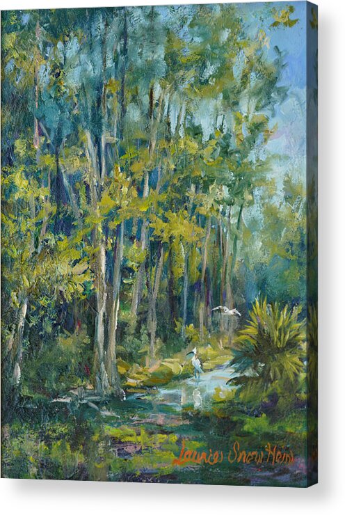 Orlando Wetlands Acrylic Print featuring the painting Orlando Wetlands by Laurie Snow Hein