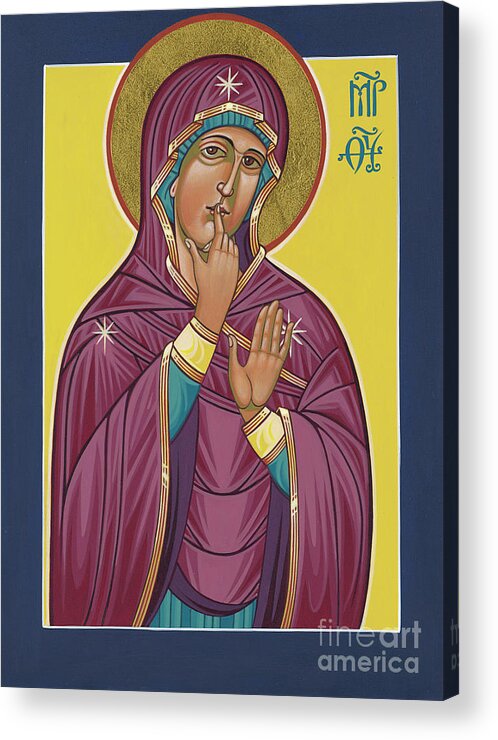Icon Of Mary Acrylic Print featuring the painting Our Lady of Silence by William Hart McNichols