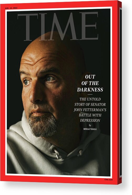 John Fetterman Acrylic Print featuring the photograph Out of the Darkness-John Fetterman by Photograph by Greg Kahn for TIME