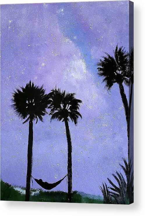  Acrylic Print featuring the painting Palmetto Night by Amy Kuenzie