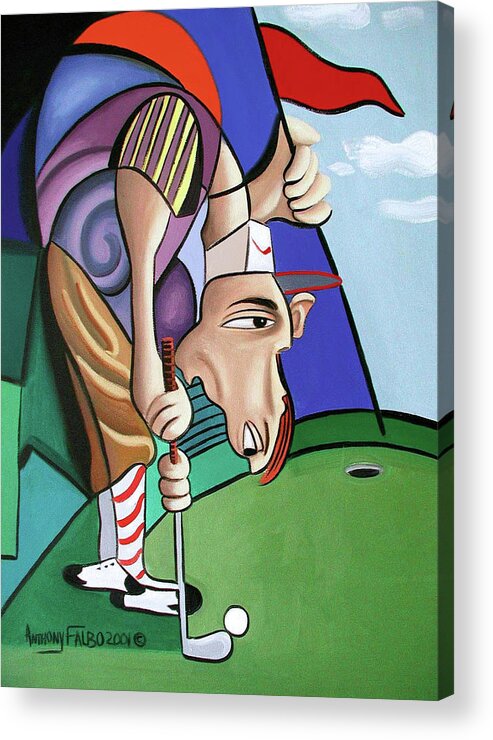 Par For The Course Acrylic Print featuring the painting Par For The Course by Anthony Falbo