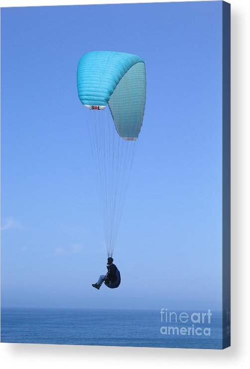 Paraglider Acrylic Print featuring the photograph Paraglider Over Monterey Bay by James B Toy