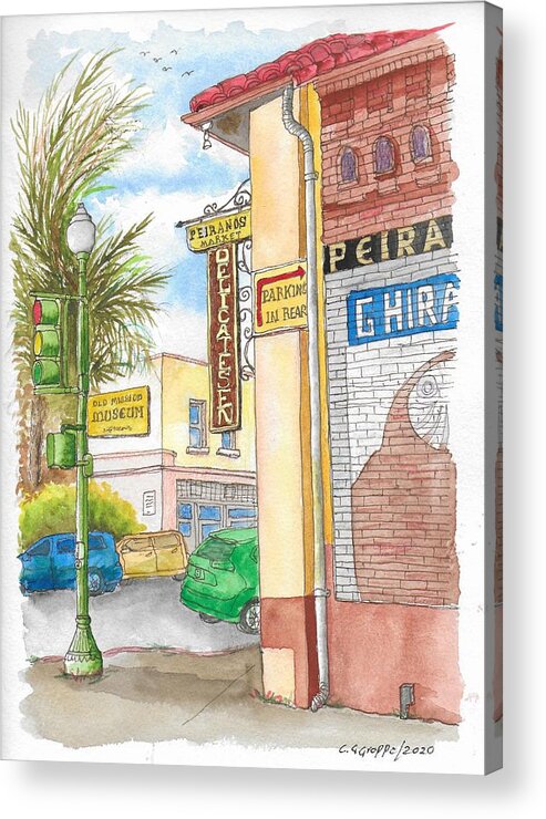 Peiranos Market Acrylic Print featuring the painting Peiranos Market, Ventura, California by Carlos G Groppa