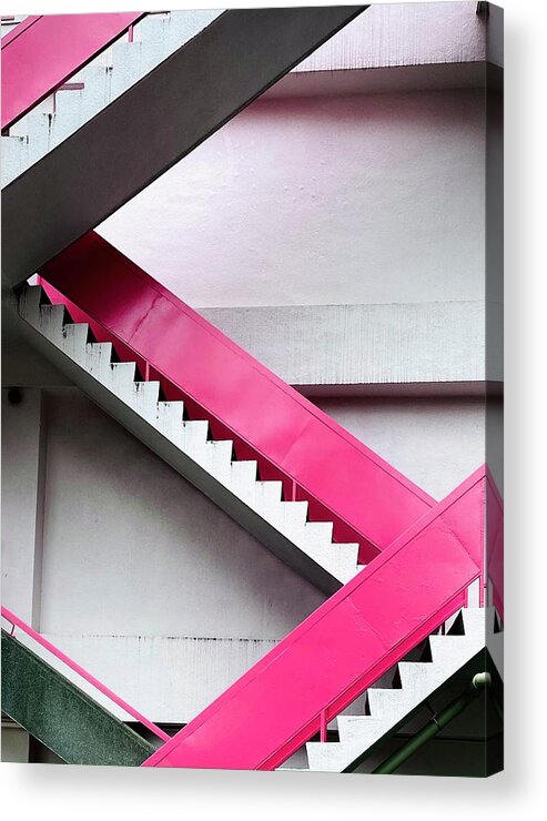  Acrylic Print featuring the photograph Pink Stairs by Eena Bo
