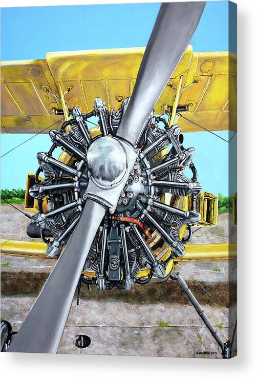 Airplane Acrylic Print featuring the painting Pratt and Whitney 985 by Karl Wagner