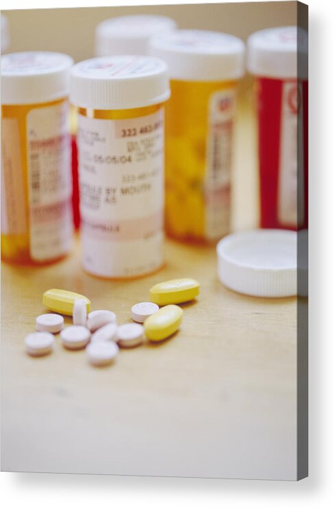 Relief Acrylic Print featuring the photograph Prescription Tablets by Reggie Casagrande