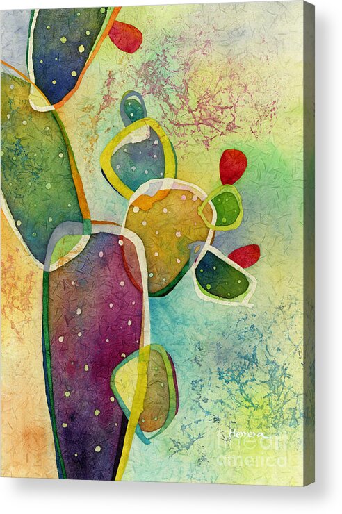Cactus Acrylic Print featuring the painting Prickly Pizazz 5 by Hailey E Herrera