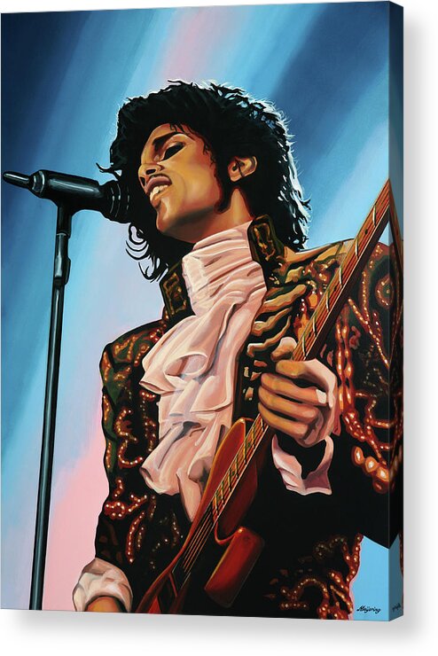 Realistic Painting Acrylic Print featuring the painting Prince Painting by Paul Meijering