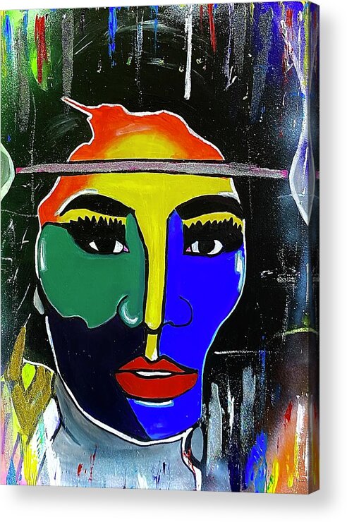  Acrylic Print featuring the painting Queen of Color by Shemika Bussey