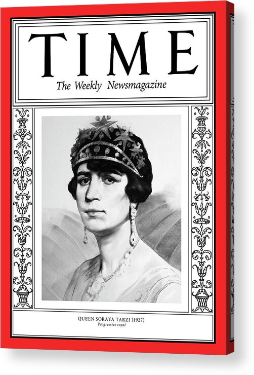 Time Acrylic Print featuring the photograph Queen Soraya Tarzi, 1927 by Illustration by Ivan Loginov for TIME