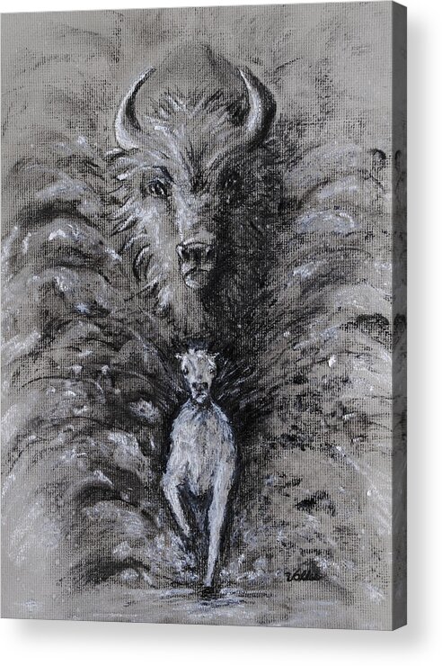 Wildlife Acrylic Print featuring the drawing Raging Thunder by Vallee Johnson