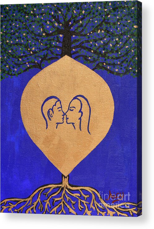 Roots Acrylic Print featuring the painting Roots of Love by Aicy Karbstein