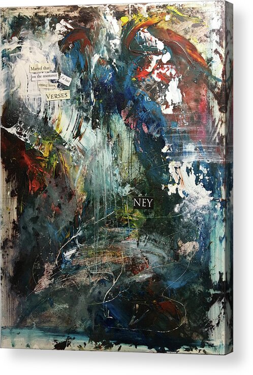 Abstract Art Acrylic Print featuring the painting Rumi Wanders In by Rodney Frederickson