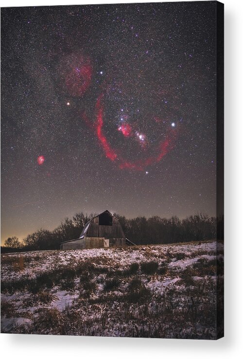 Nightscape Acrylic Print featuring the photograph Rural Winter Night by Grant Twiss