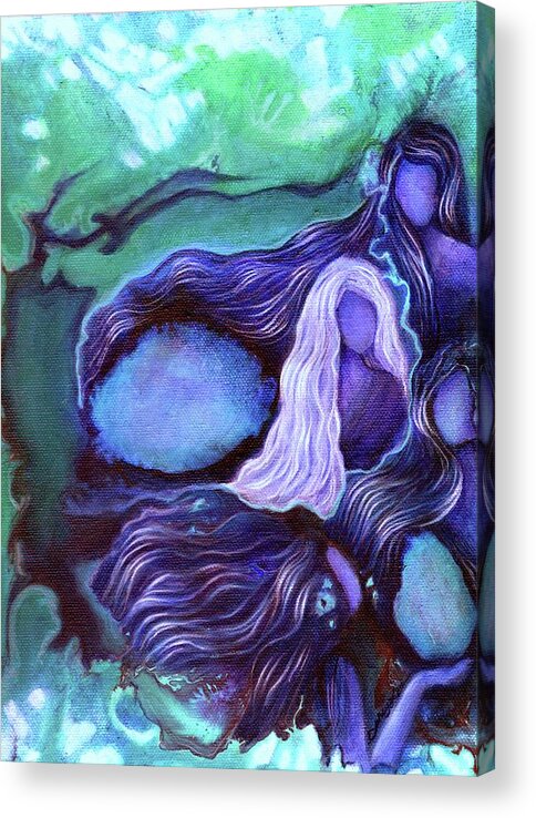 Feminine Painting Acrylic Print featuring the painting Seeking by Darcy Lee Saxton