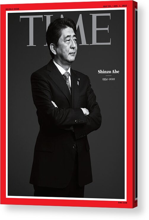 Shinzo Abe Acrylic Print featuring the photograph Shinzo Abe - 1954-2022 by Photograph by Takashi Osato for TIME