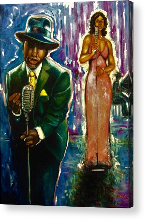  Black Music Art Acrylic Print featuring the painting Sing That Song by Emery Franklin