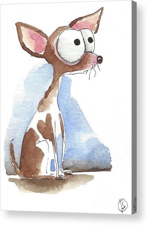 Puppy Acrylic Print featuring the painting Skinny Girl by Lucia Stewart