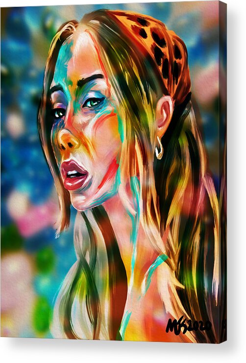 Portrait Acrylic Print featuring the digital art Spring Colors by Michael Kallstrom