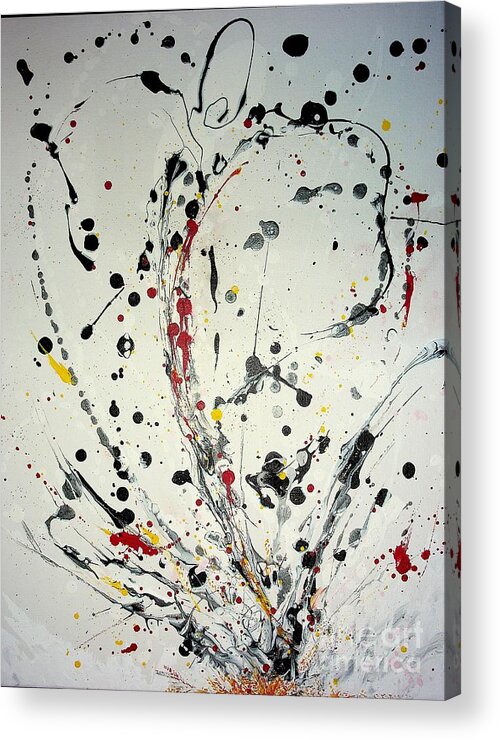 Abstract Acrylic Print featuring the painting Spurt by Valerie Shaffer