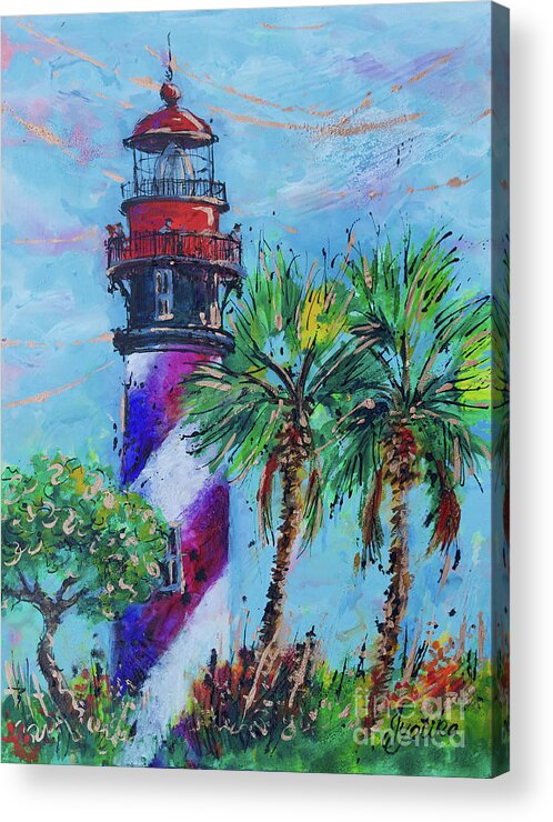  Acrylic Print featuring the painting St. Augustine Lighthouse lll by Jyotika Shroff