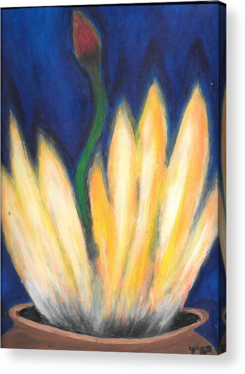 Fire Acrylic Print featuring the painting STD by Esoteric Gardens KN