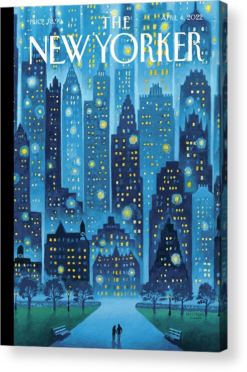 Manhattan Acrylic Print featuring the painting Stellar Night by Mark Ulriksen