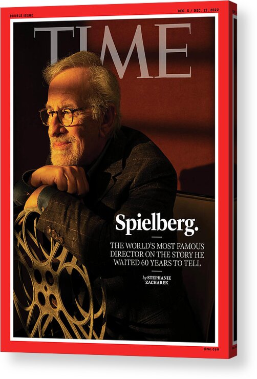 Steven Spielberg Acrylic Print featuring the photograph Steven Spielberg by Photograph by Tania Franco Klein for TIME