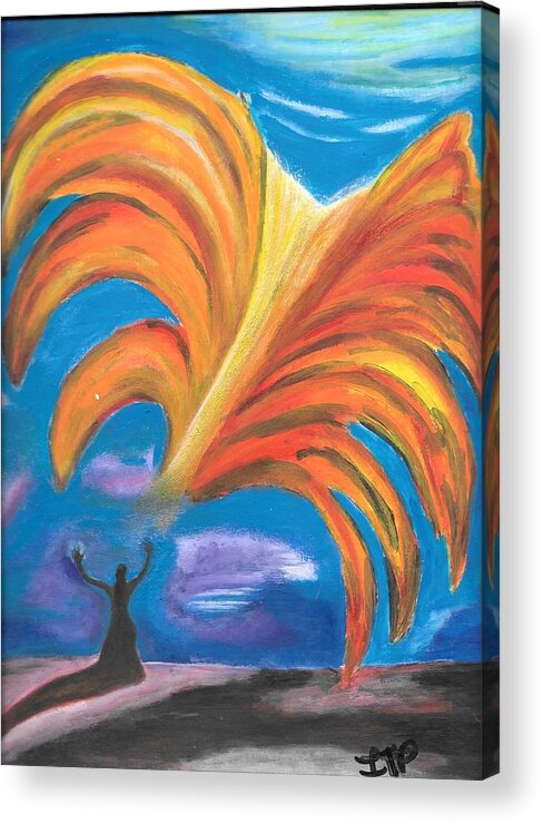 Sky Acrylic Print featuring the painting Taking the High Road by Esoteric Gardens KN