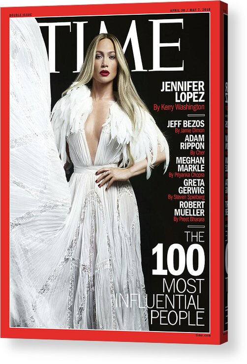The 100 Acrylic Print featuring the photograph The 100 Most Influential People - Jennifer Lopez by Photograph by Peter Hapak for TIME