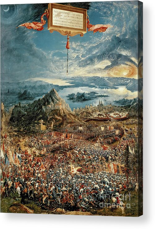 The Acrylic Print featuring the painting The Battle of Issus by Albrecht Altdorfer