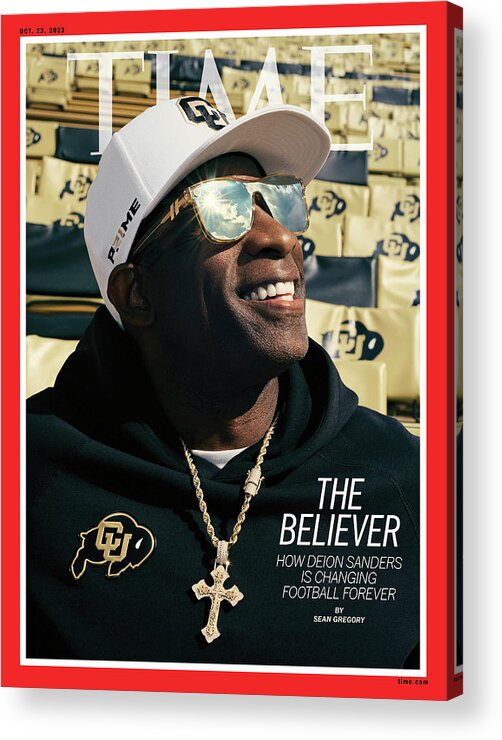 Deion Sanders. The Believer Acrylic Print featuring the photograph The Believer by Joshua Kissi