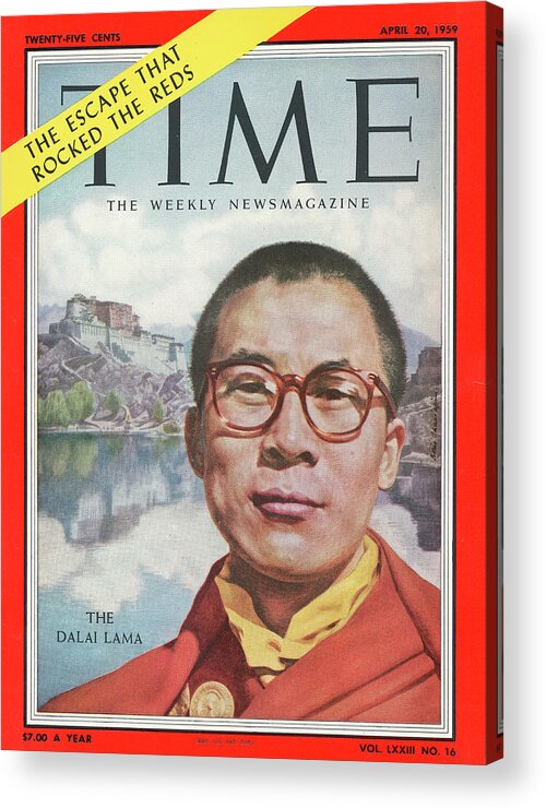 The Dalai Lama Acrylic Print featuring the photograph The Dalai Lama - 1959 by Boris Chaliapin